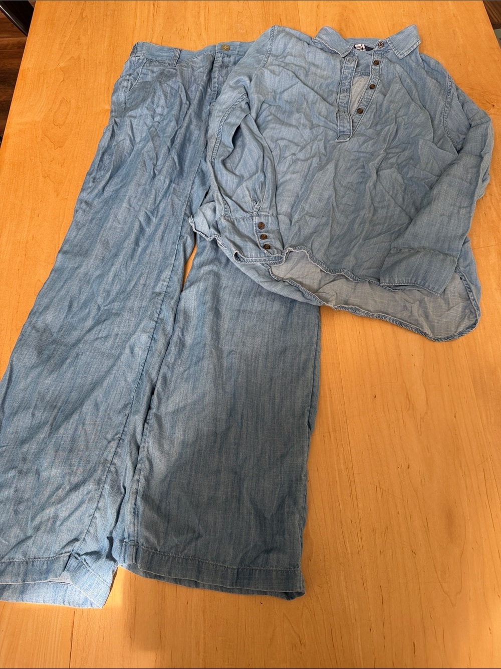 Lands' End Light Blue Denim Set